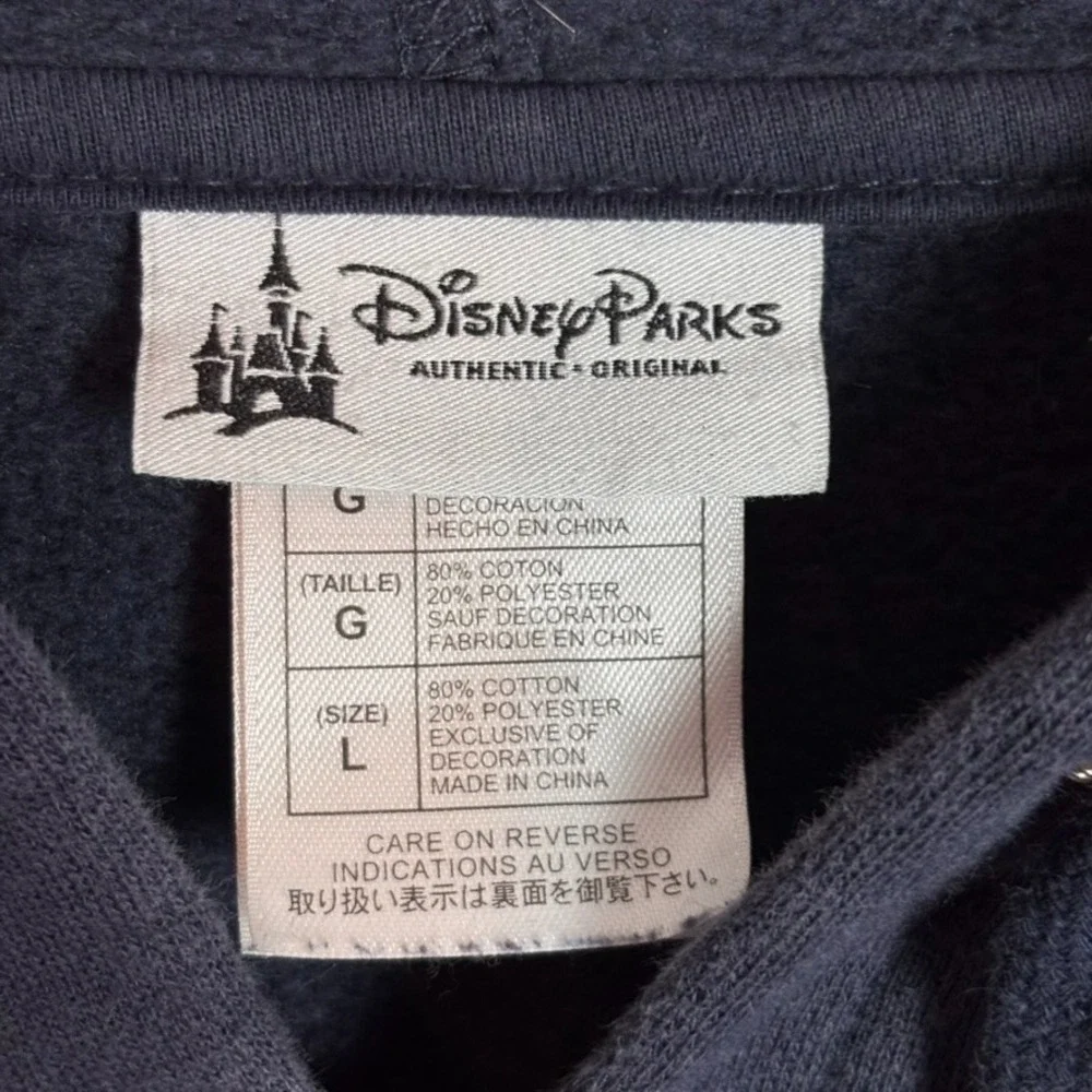 Disney Parks Micky Mouse Full Zip Up Hoodie Solid Navy Blue Jack Adult Size L
